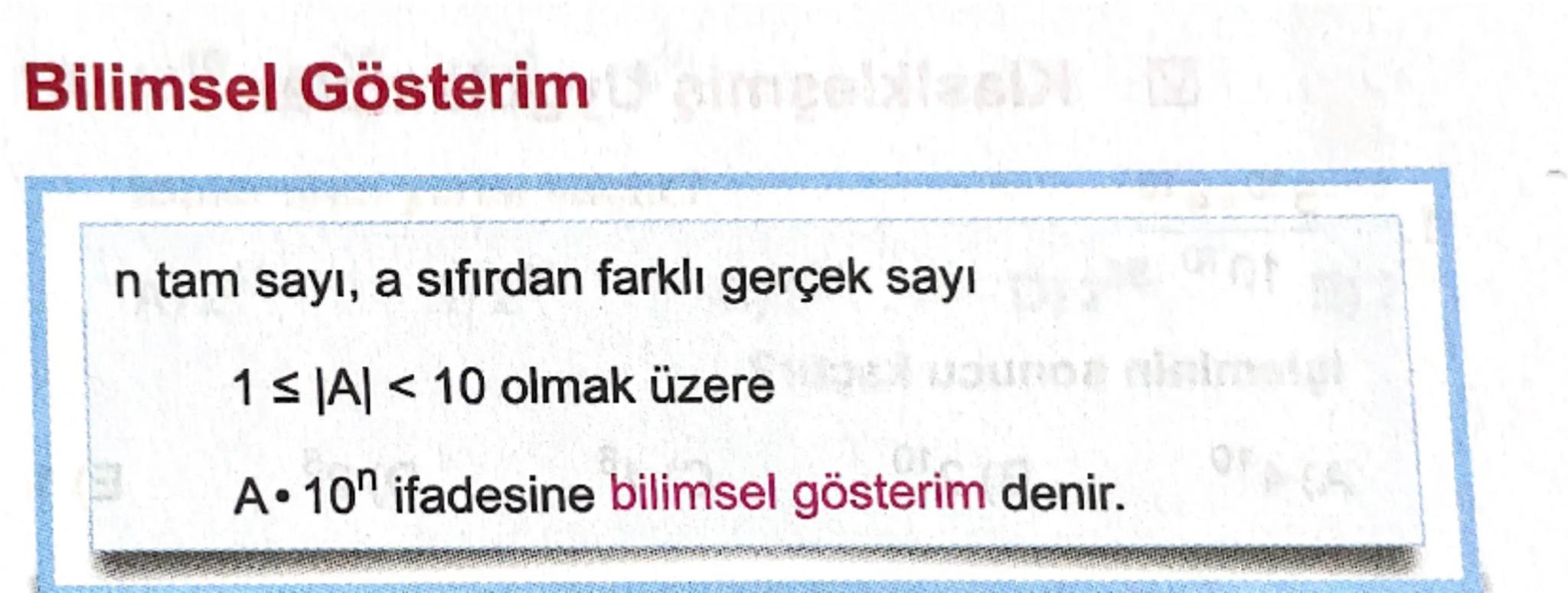 15 Tatil Tekrarı

Üstü ifade

a sıfırdan farklı gerçek sayı,, n sıfırdan darklı tam sayı
olmak üzere an ifadesing üslü gösterim. denir.

a s