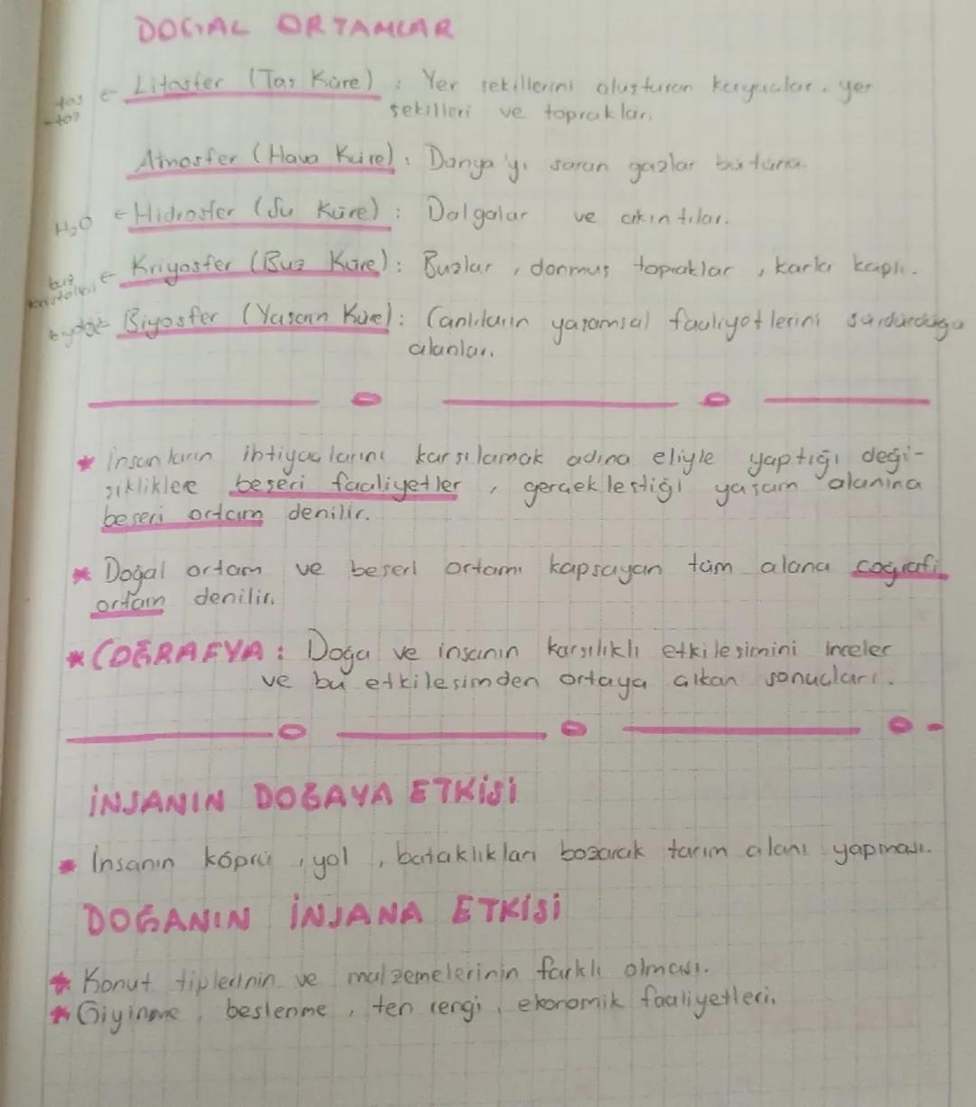 9. Sınıf Coğrafya Ders Notları 