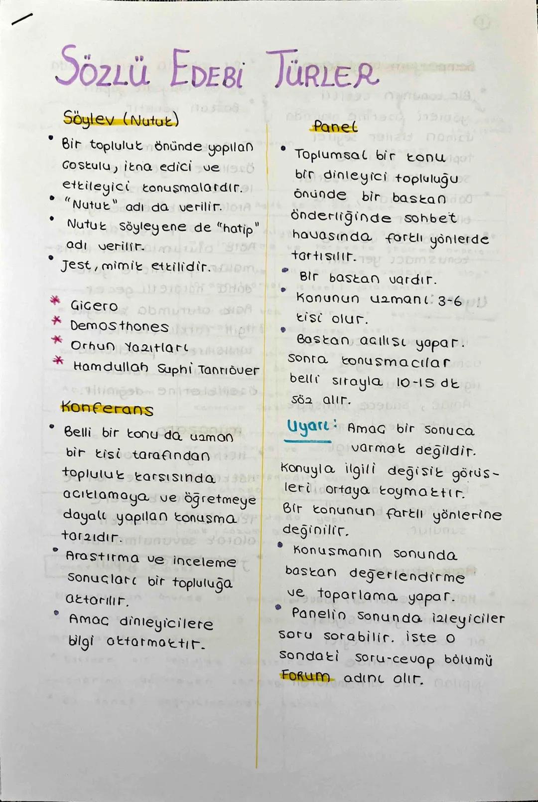 # SÖZLÜ EDEBİ TÜRLER

Söylev (Nutut)

• Bir topluluk önünde yopilan

  Gostulu, itna edici velist

  etkileyici konuşmalardır.

• "Nutur" ad