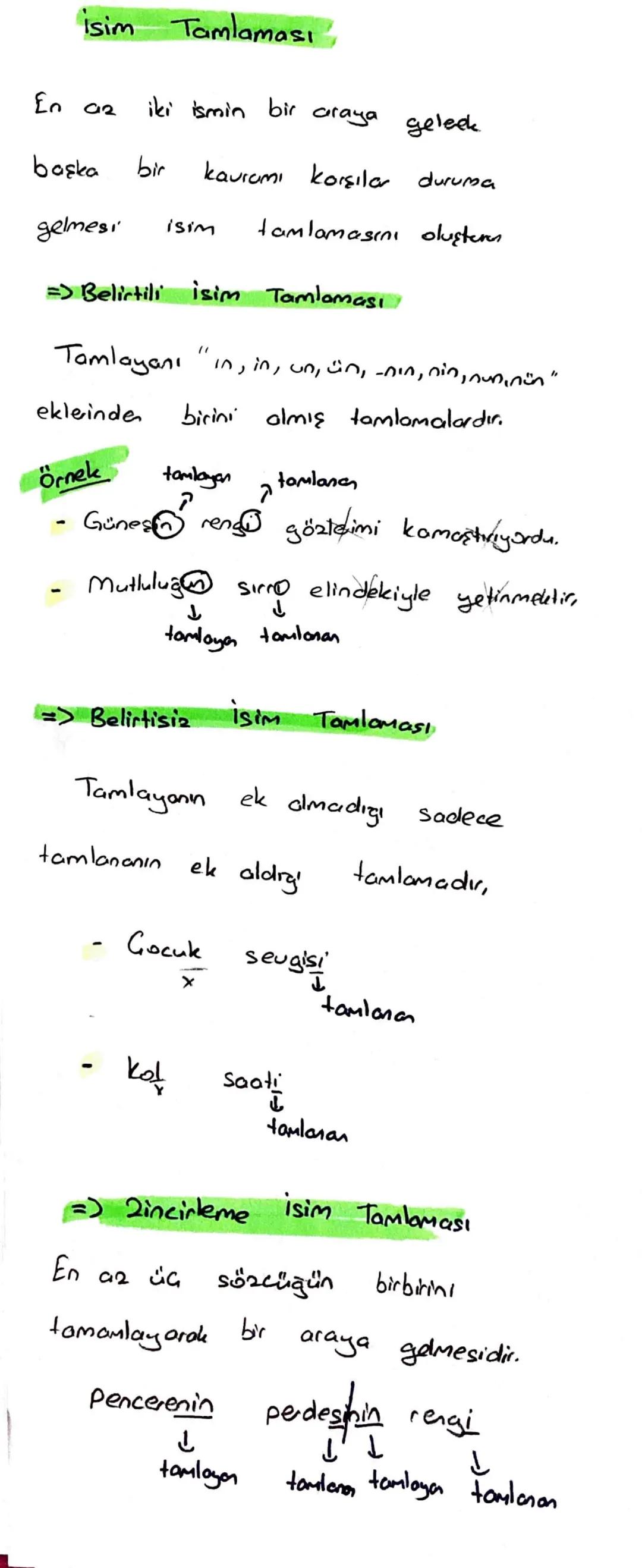 isim Tamlaması
En az
iki ismin bir araya
geleck
baska
bir
kavramı karşılar duruma
gelmesi isim tamlamasını oluşturn
=> Belirtili isim Tamlam