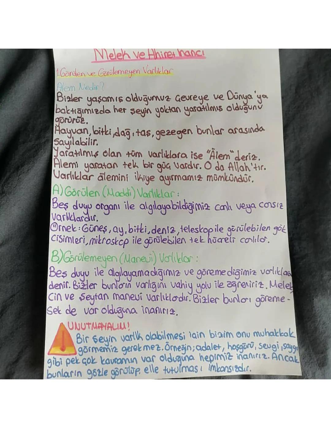 melek ve ahiret inancı