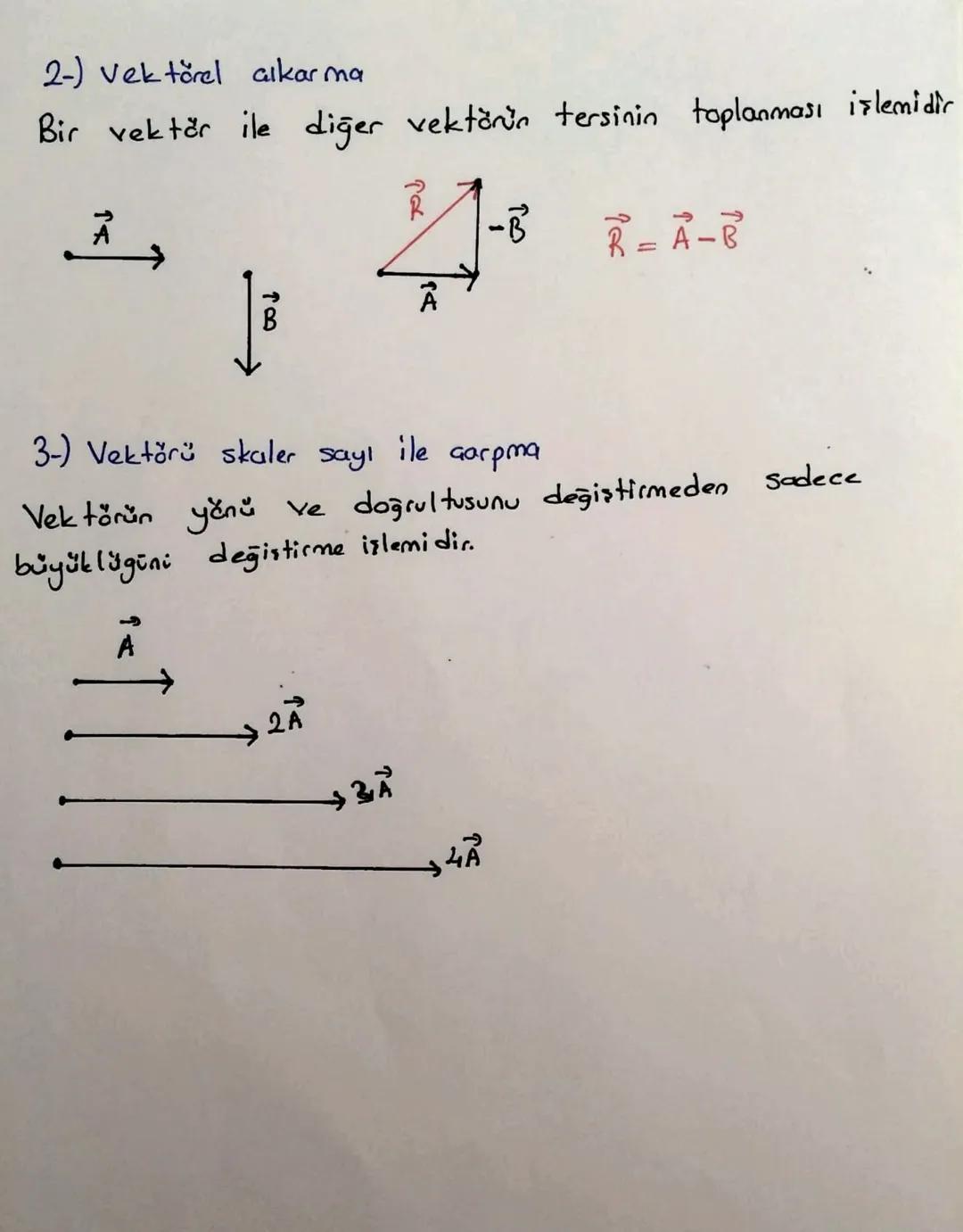 Fiziksel
VEKTÖRLER
büyüklükler vektörel ve skaler olmak üzere
iki gruba ayrılır.
Bir
Sayi
ve birim ile ifade edilebilen bu-
Skaler büyüklük: