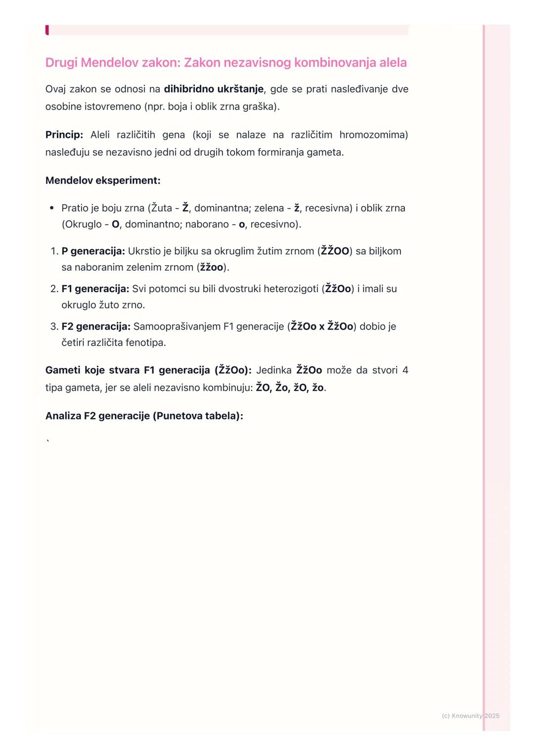 # Mendelovi zakoni nasleđivanja

Uvod u Mendelove zakone

Gregor Mendel, "otac genetike", je kroz eksperimente sa graškom u 19. veku
postavi