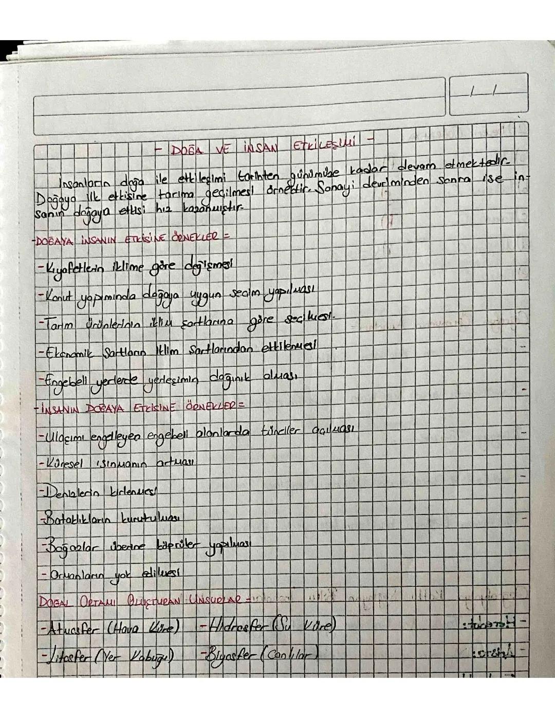 Doğa ve insan etkileşimi coğrafya 