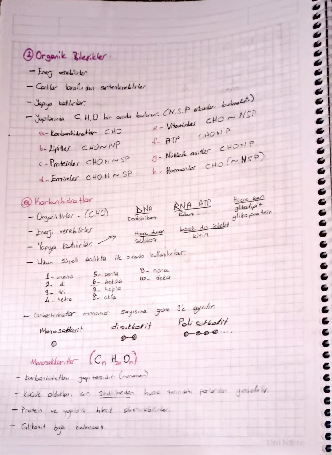 -
Organik Bileşikler
-Enerji verebilirler
- Canlılar tarafından setesterebiler
- Japıya katılırlar.
- Japlarında C. H.O bir arada bulmur. (N