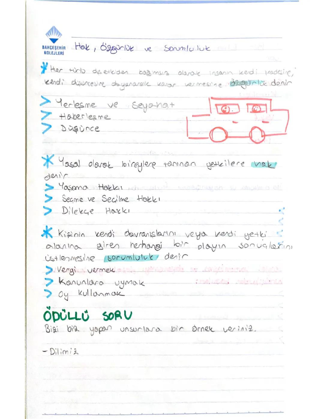 Sosyal Bilgiler Hak,Özgürlük ve Sorumluluk