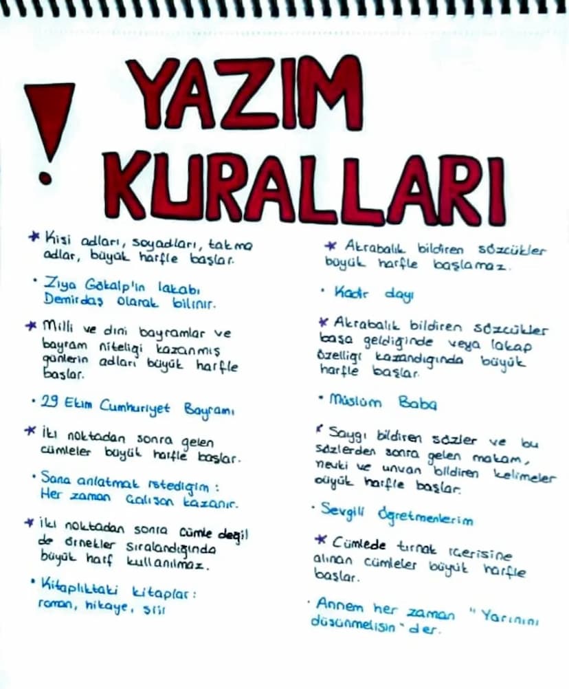YAZIM
KURALLARI
Kisi adları, soyadları, takma
adlar, büyük harfle başlar.
Akrabalık bildiren sözcükler
büyük harfle
başlamaz.
.
Ziya Gökalp'