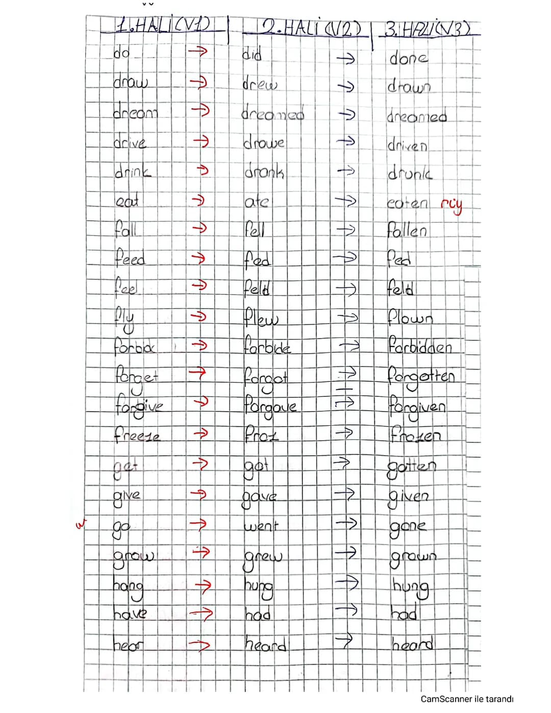 English Verbs: 1st, 2nd, and 3rd Forms PDF for Kids