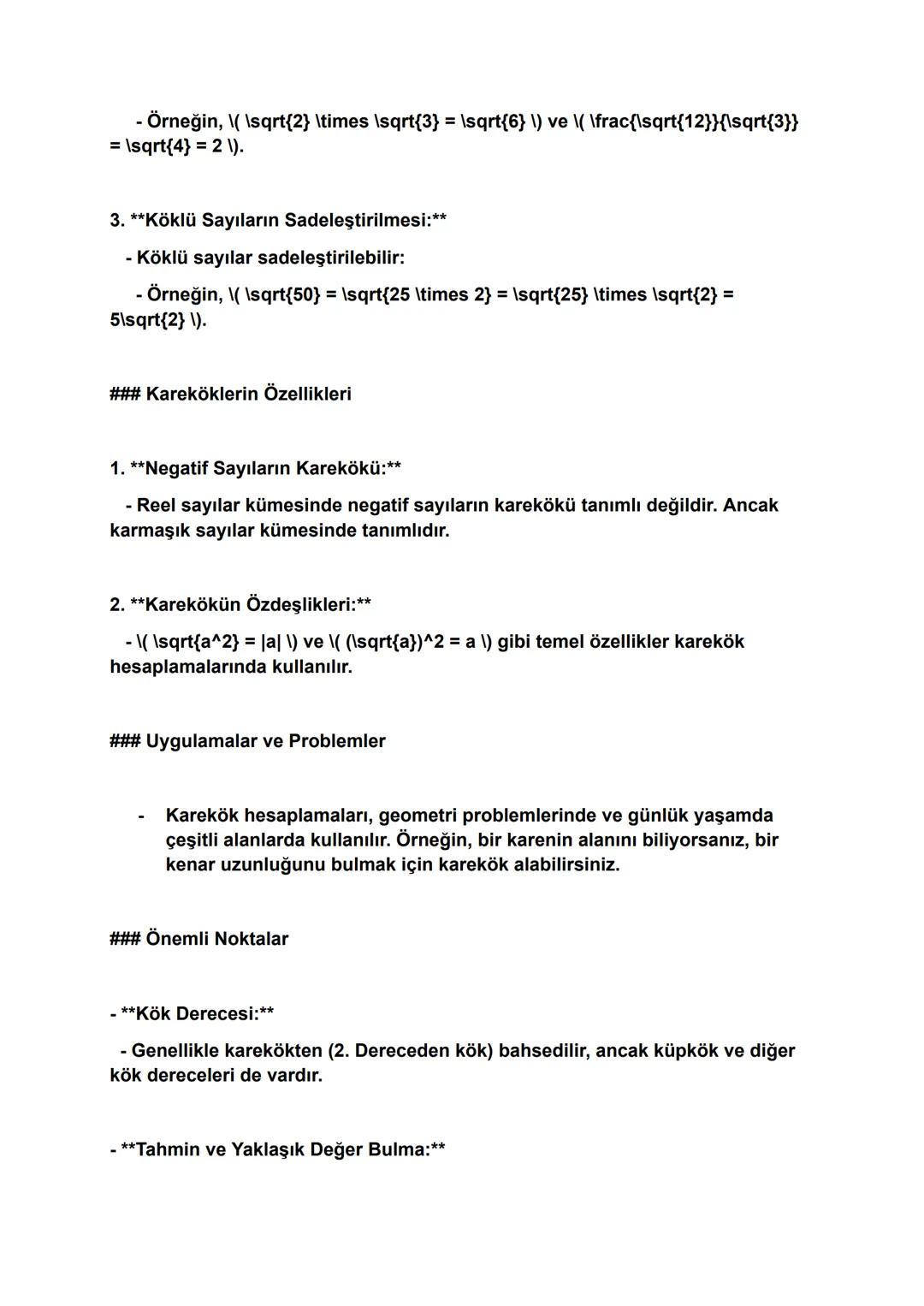 KAREKÖKLÜ SAYILARA GİRİŞ
8. sınıf matematik müfredatındaki karekök konusunun geniş bir özetini aşağıda
bulabilirsiniz:
### Karekök Nedir?
Ka