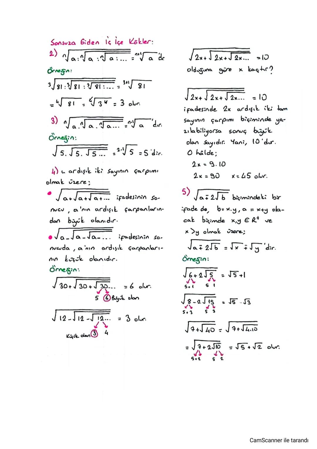 # KÖKLÜ SAYILAR
*n, 1'den büyük pozitif tam sayı
olmak üzere $x^{\frac{m}{n}} = \sqrt[n]{x^m}$ şeklinde
gösterilir.
*$\sqrt[n]{x}$ ifadesini