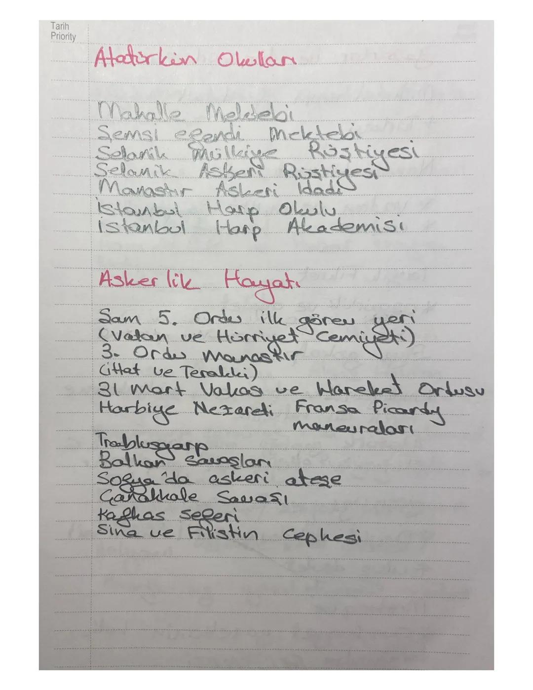 Atatürk ve birinci Dünya Savaşı