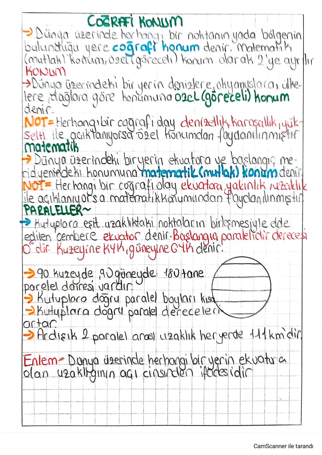 COĞRAFİ KONUM
Dünya üzerinde herhangi bir noktanın yada bölgenin
bulunduğu yere coğrafi konum denir. Matematik
(mutlak) konum, 02el(göreceli