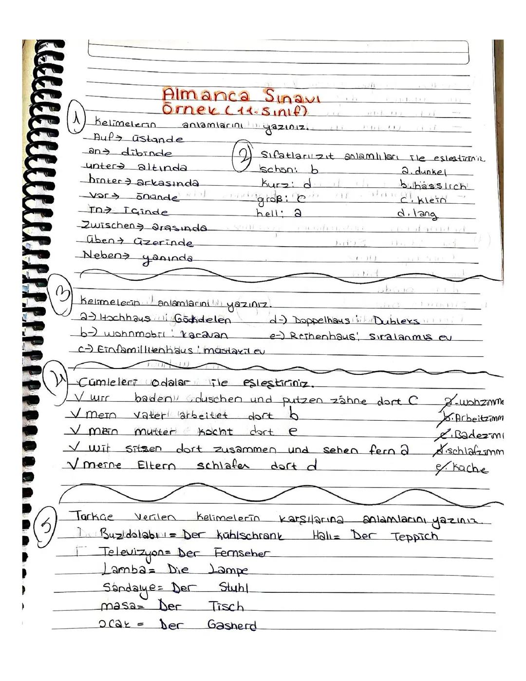 Almanca Sınav Örneği