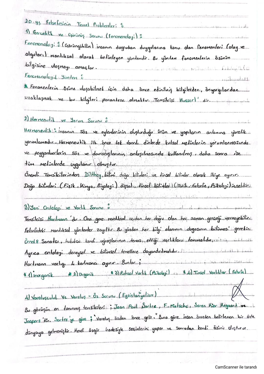 20.gy felsefesinin Temel Problemler: 8.
1) Gerçeklik ve Görünüş Sorunu (Fenomenologi):
Fenomenologi & (Görüngü bilim) insanın doğrudan duygu