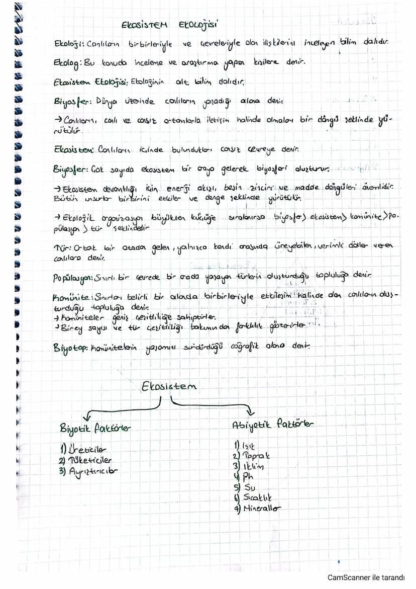 EKOSISTEM EKOLOĵisi
Ekoloji: Canlıların birbirleriyle ve Gevreleriyle dan ilişkilerini inceleyen bilim dalıdır.
Ekolog: Bu konuda inceleme v