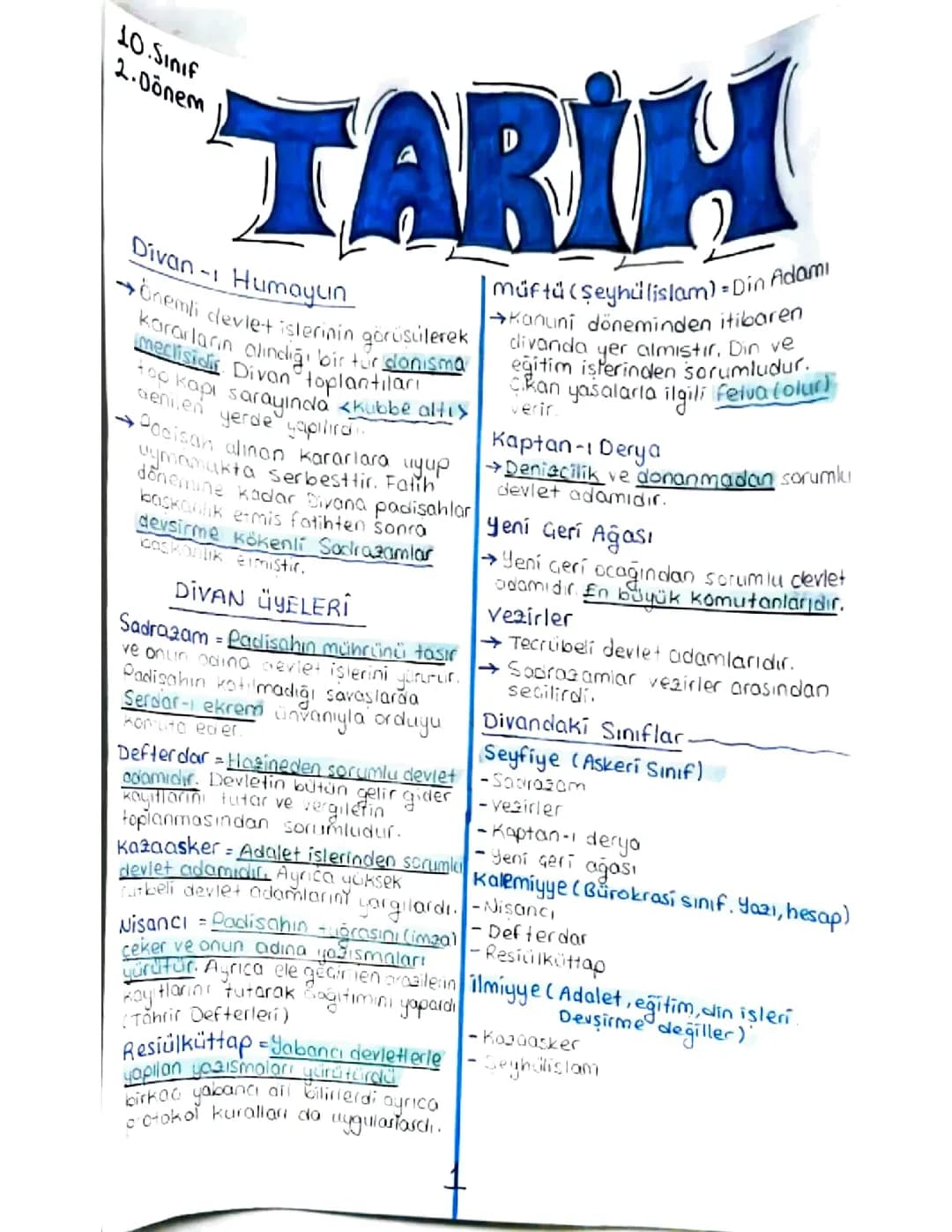Tarih 10 .sınıf 2. dönem