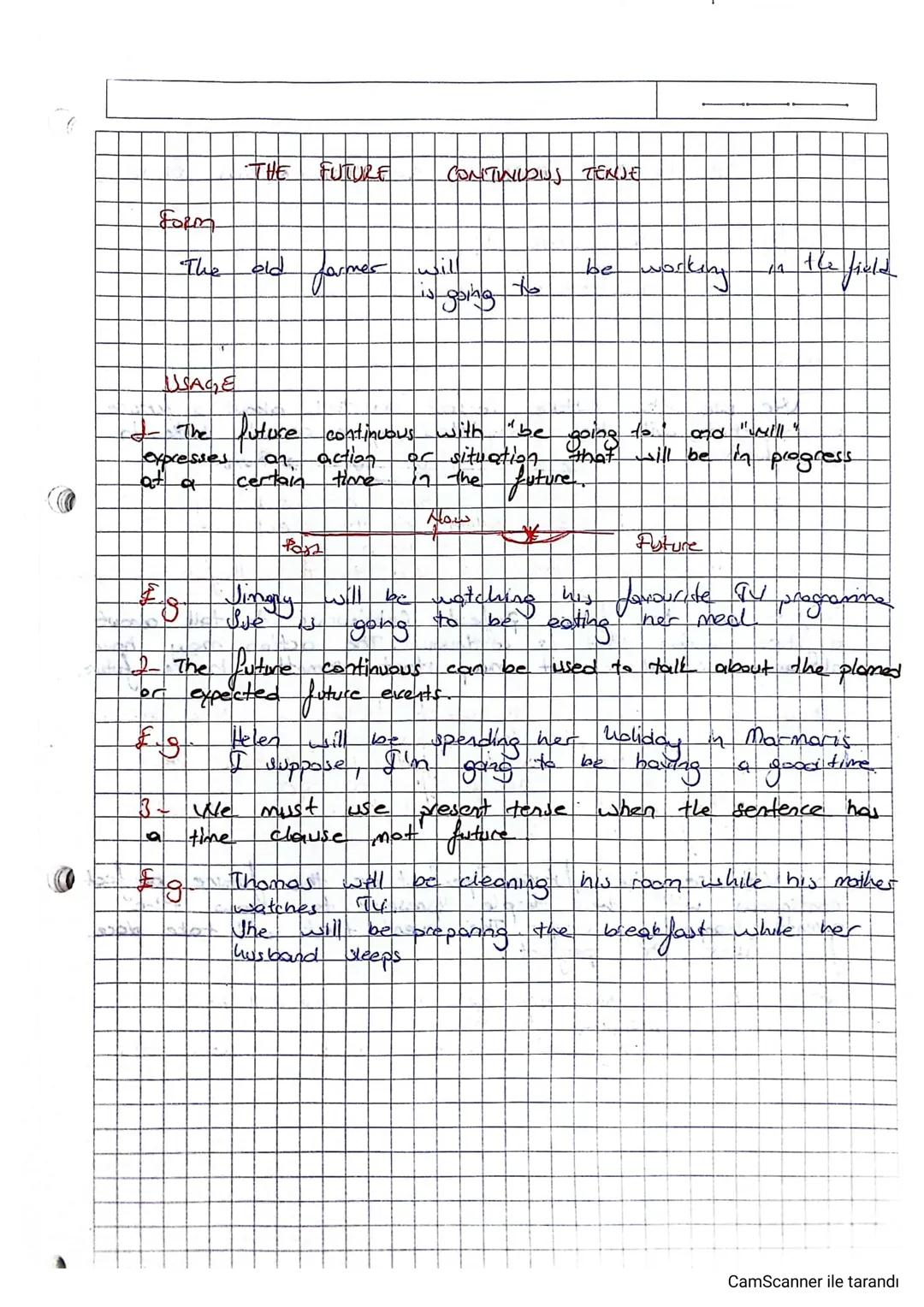 THE FUTURE
CONTINUOUS TENJE
Form
The
الماء
former
Bill
be working
162 field
going
USAGE
+ The future continuous with "be
expresses
at a
br
t