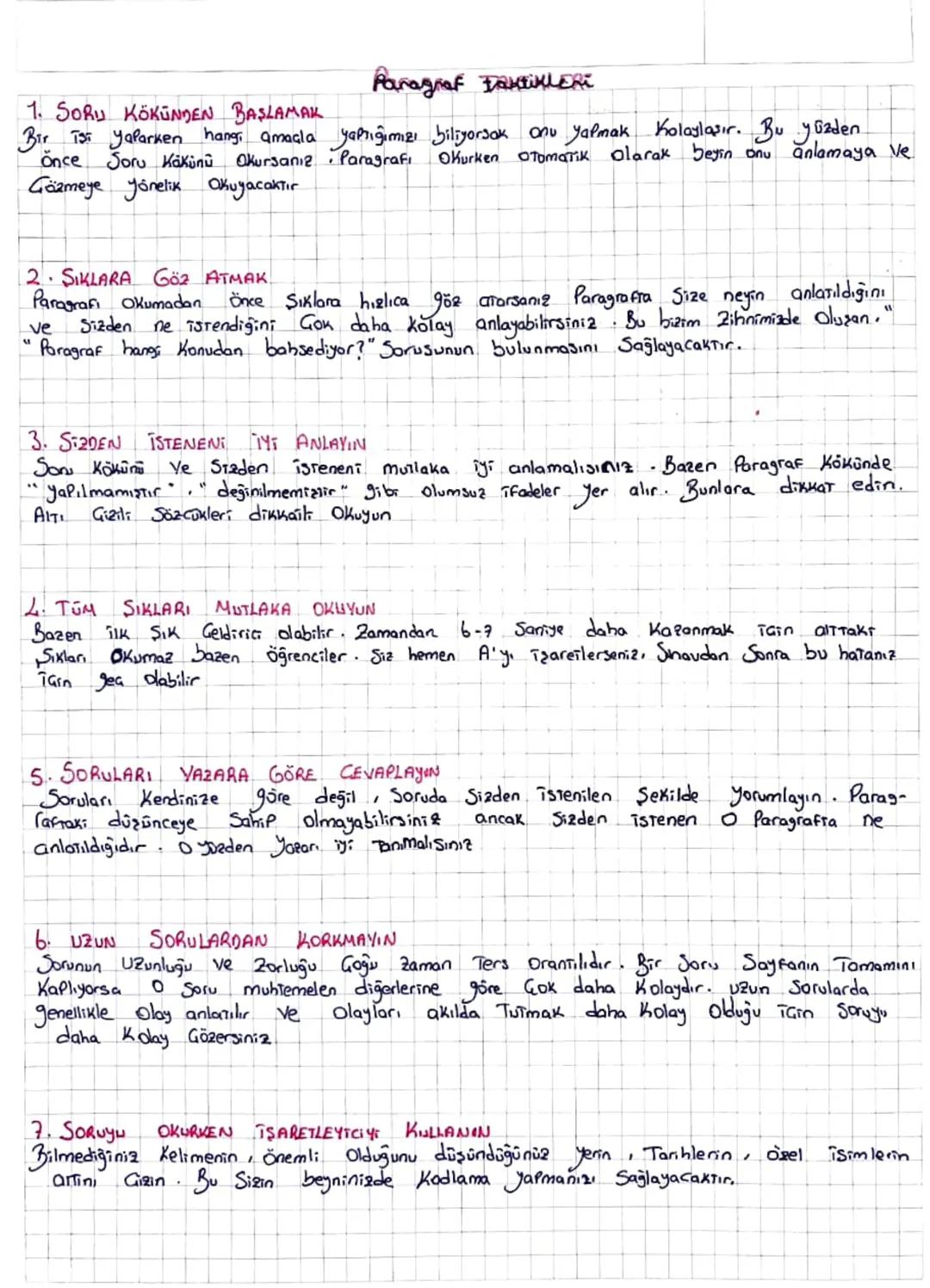 # Paragraf taktikleRI

1. SORU KÖKÜNDEN BAŞLAMAK
Bir īsi yaparken hangı amaçla yaptığımızı biliyorsak onu yapmak Kolaylaşır. Bu yüzden.
Önce