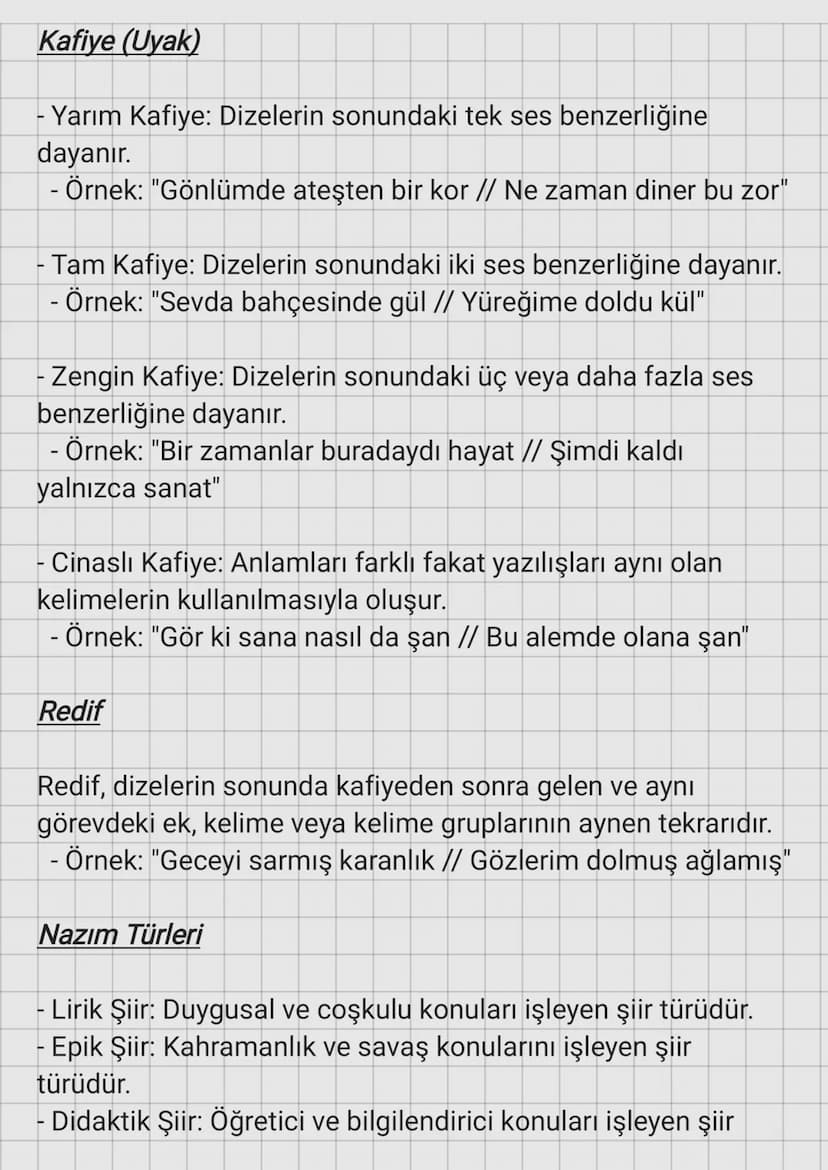 Şiir
Şiirin Tanımı
Şiir, duygu ve düşüncelerin estetik bir biçimde dizeler halinde
ifade edilmesidir. Şiir, dilin en özel ve etkili kullanıl