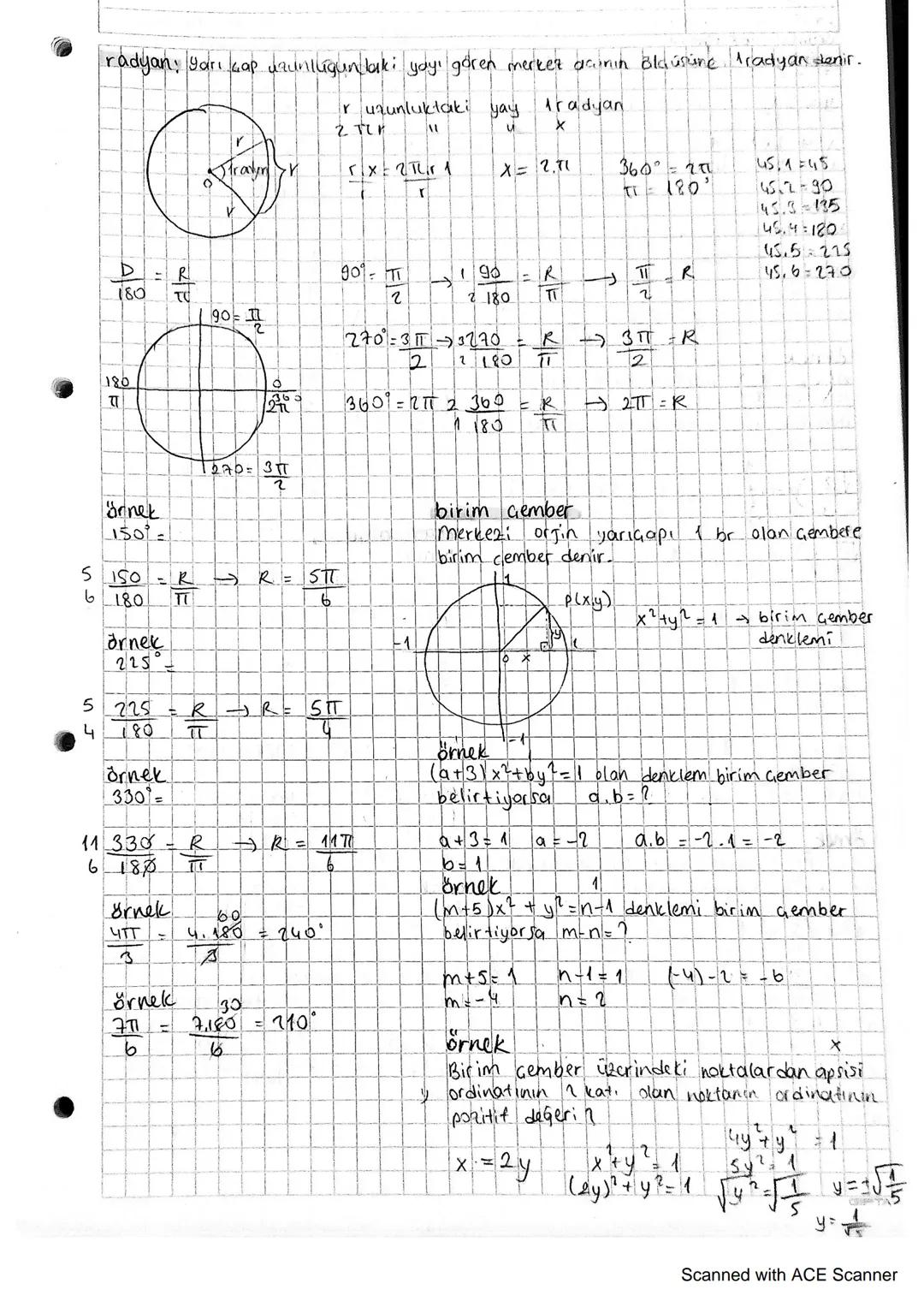 TRIGONOMETRI
Yönlü açılar
pozitif yönlü açılar
negatif yönlü açılar
120°
Saat yönünün
tersi
125°
negatif you
Ν
→
açı ölçü birimleri
Bir Gemb