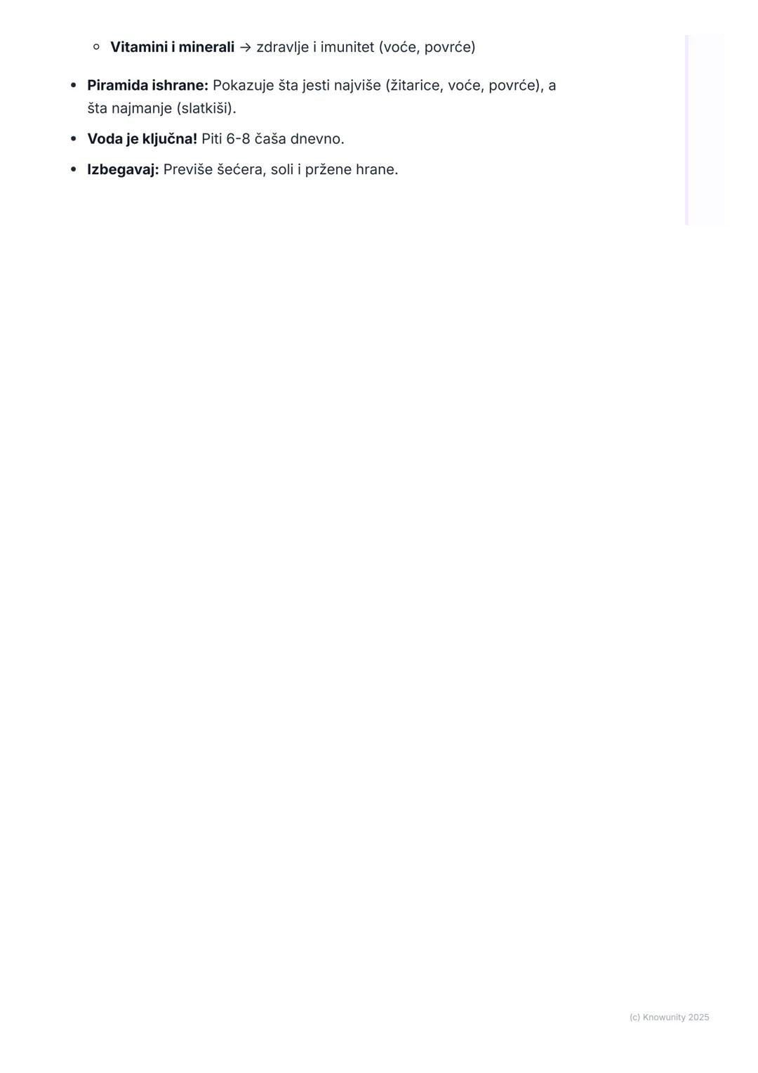 # Zdrava Ishrana

Uvod u zdravu ishranu

Hrana je gorivo za naše telo. Kao što auto ne može da ide bez benzina, tako
ni mi ne možemo da rast