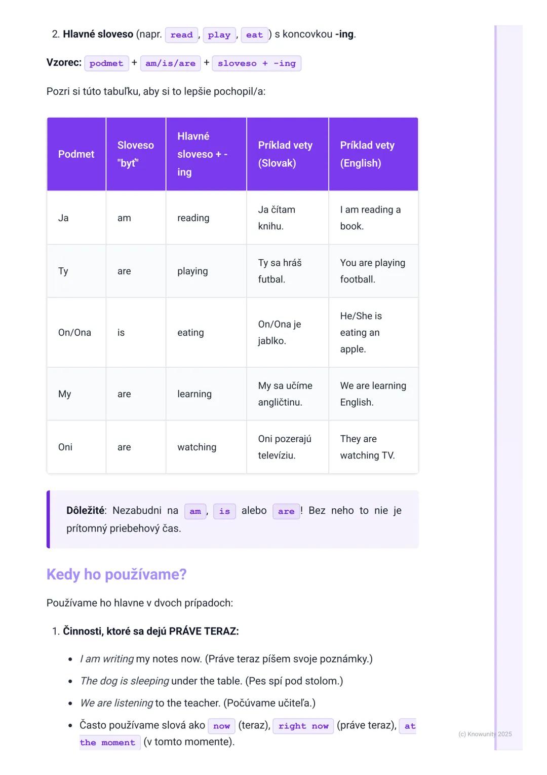 # Prítomný priebehový čas
# (Present Continuous)

1. Prehľad prítomného priebehového času

Ahojte! Dnes si zopakujeme prítomný priebehový ča