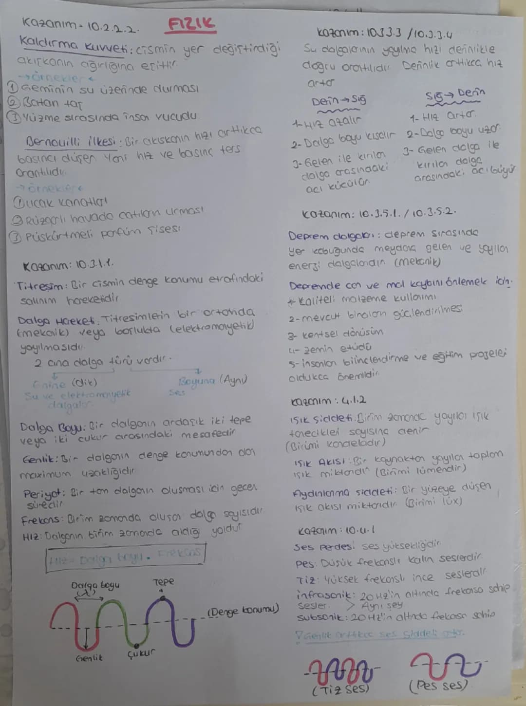 2.dönem 2.yazılı Fizik 