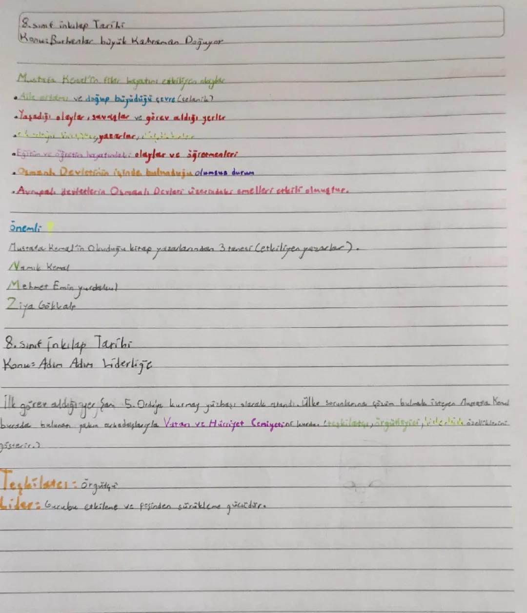 8 sınıf inkılap tarihi