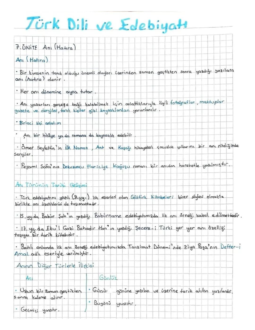 Edebiyat anı(hatıra) 