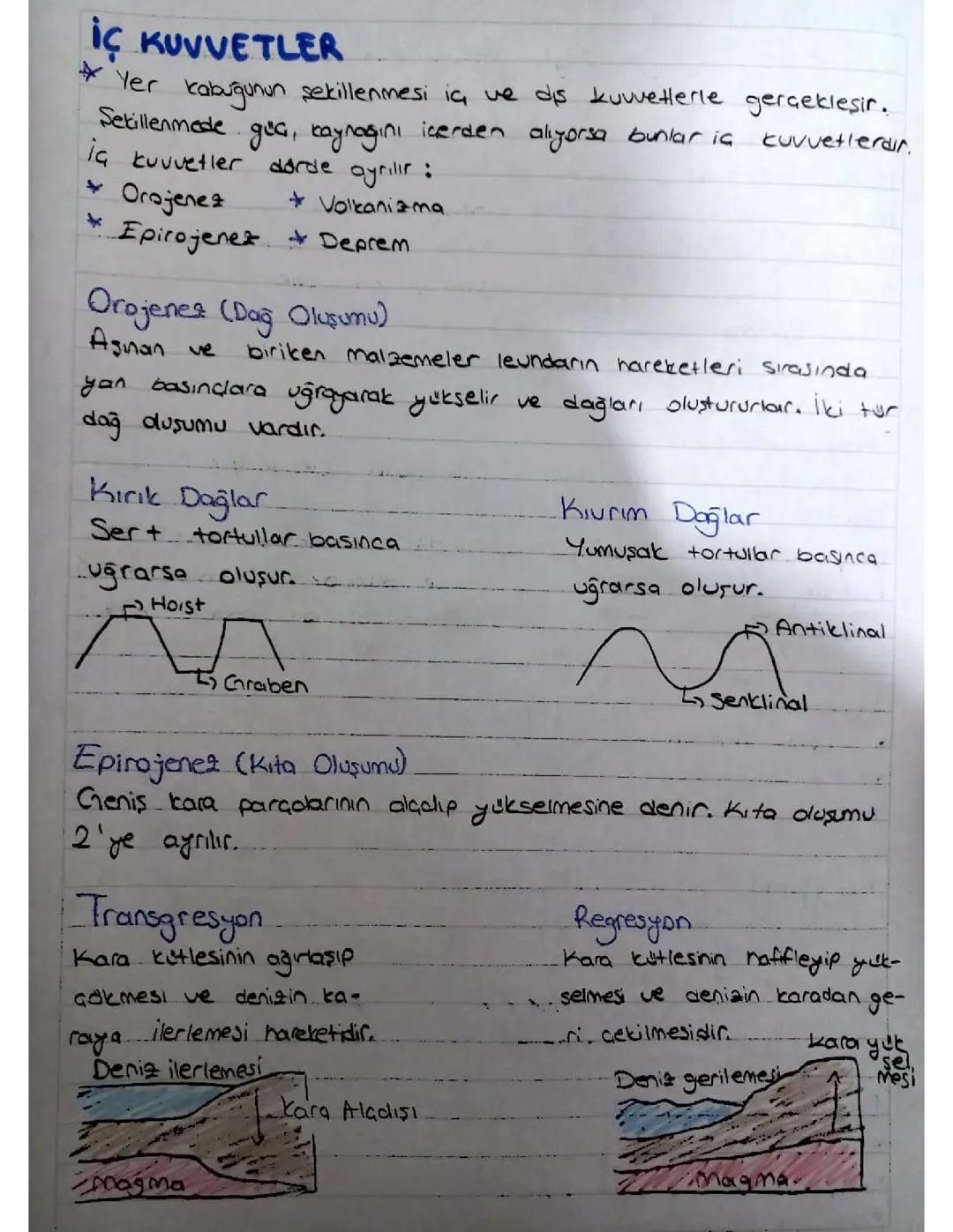 10. Sınıf coğrafya iç kuvvetler konu anlatımı 