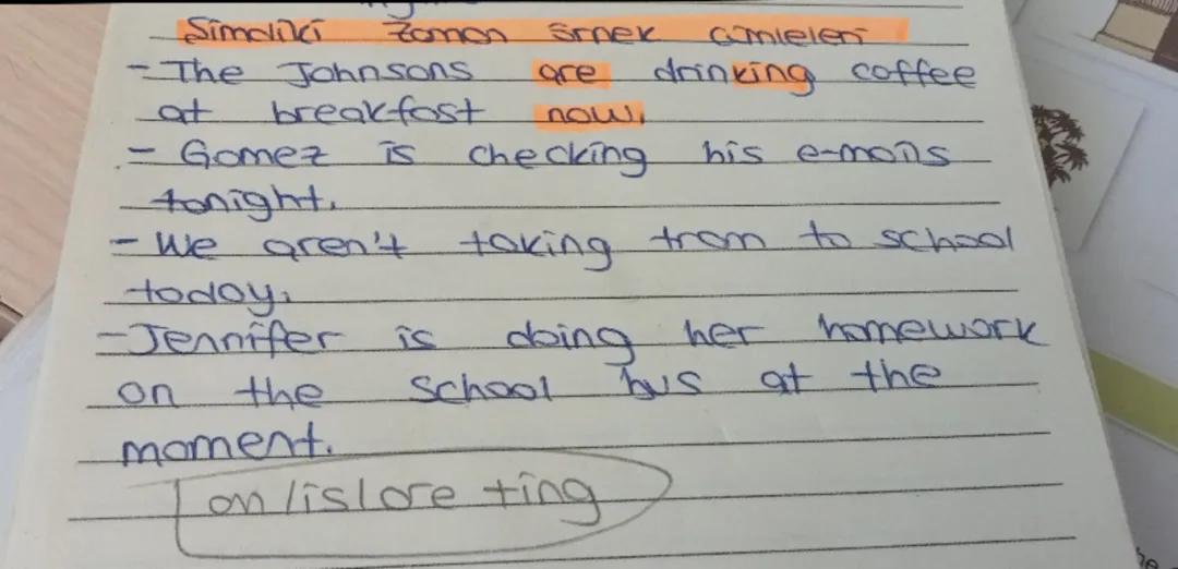 İngilizce Şimdiki Zaman ve Geniş Zaman Ders Notları