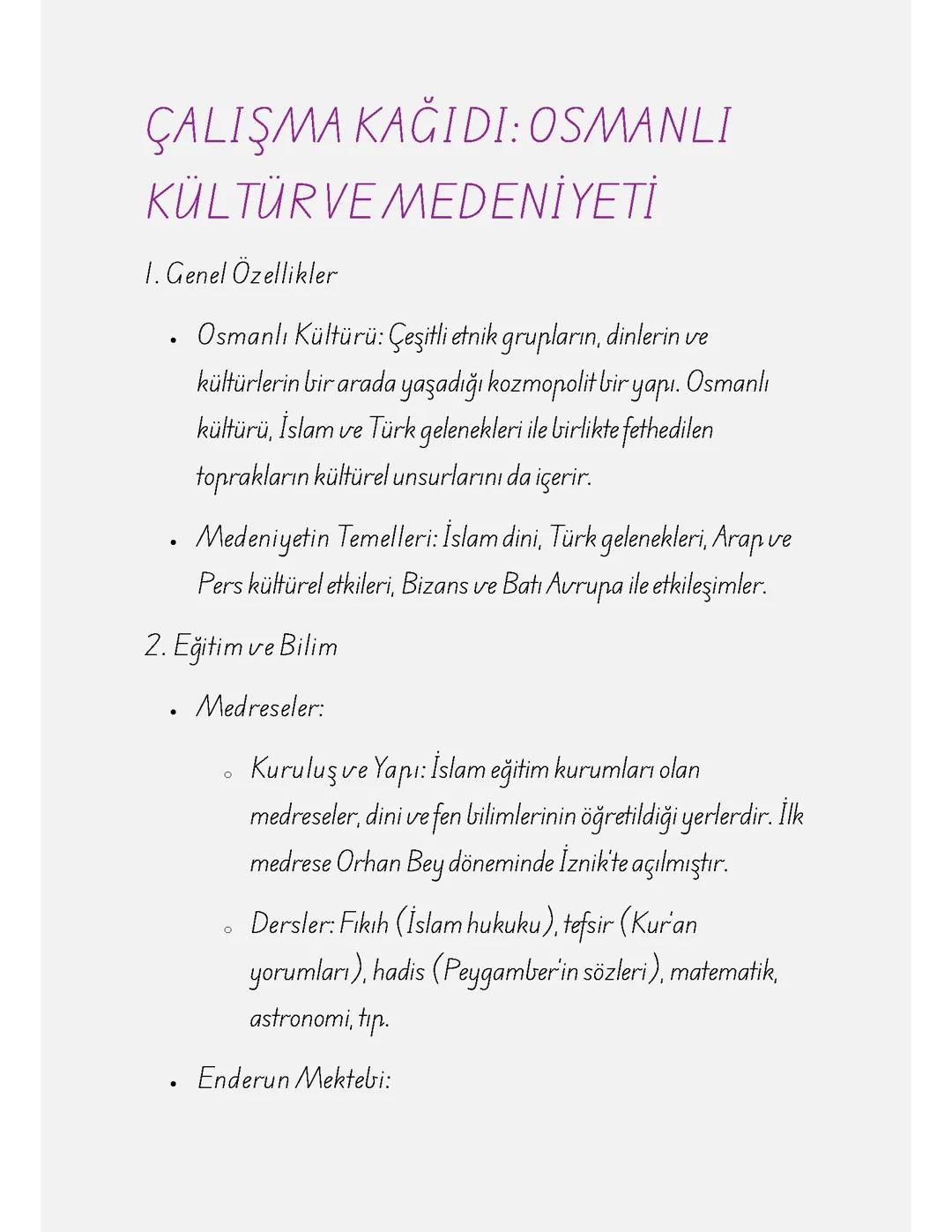 Osmanlı Kültür ve Medeniyeti