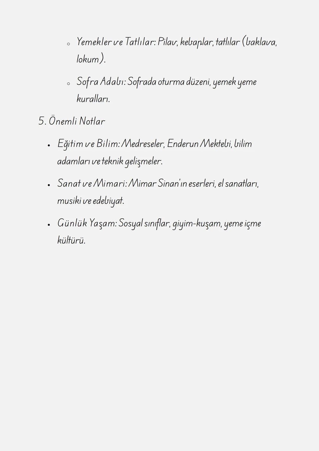 ÇALIŞMA KAĞIDI: OSMANLI
KÜLTÜR VE MEDENİYETİ
1. Genel Özellikler
•
Osmanlı Kültürü: Çeşitli etnik grupların, dinlerin ve
kültürlerin bir ara