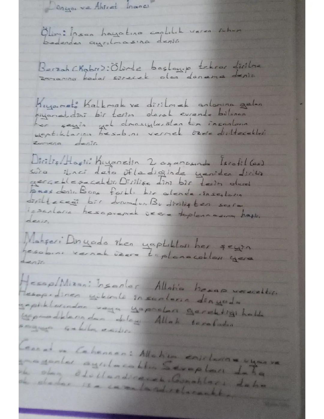 Dünya ve Ahiret İnancı