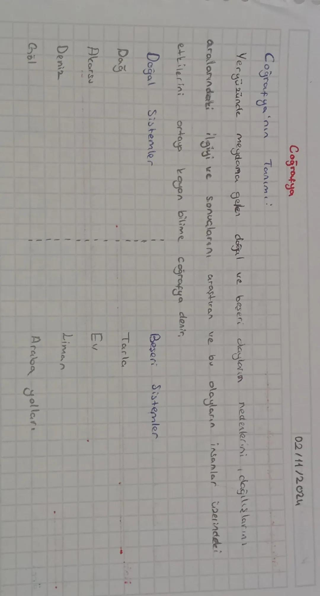 9. Sınıf Coğrafya 1. Dönem 1. Yazılı