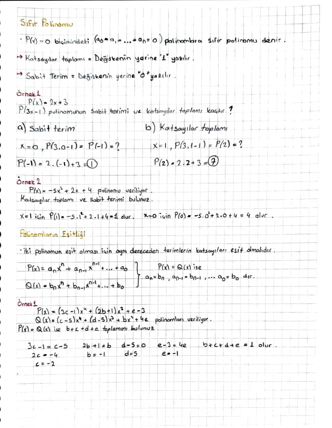 MATEMATIK
3. UNITE Polinom
P(x) = 90x²+an-1x ? + .... + aix + 20
→ ifadesine tek değişkenli reel katsayılı bir polinom (çok terimli) denir.
