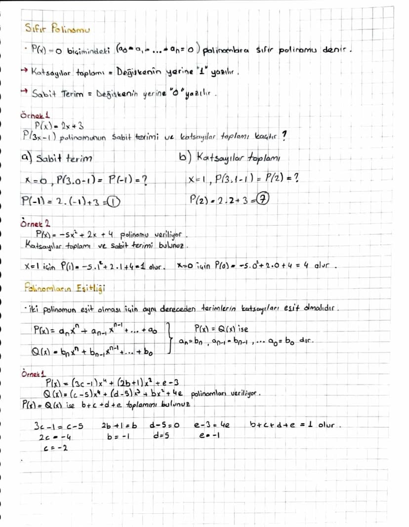 MATEMATIK
3. UNITE Polinom
P(x) = 90x²+an-1x ? + .... + aix + 20
→ ifadesine tek değişkenli reel katsayılı bir polinom (çok terimli) denir.
