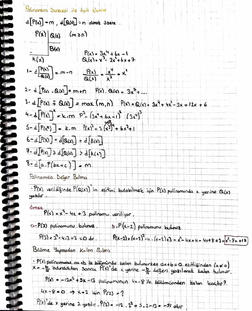MATEMATIK
3. UNITE Polinom
P(x) = 90x²+an-1x ? + .... + aix + 20
→ ifadesine tek değişkenli reel katsayılı bir polinom (çok terimli) denir.

