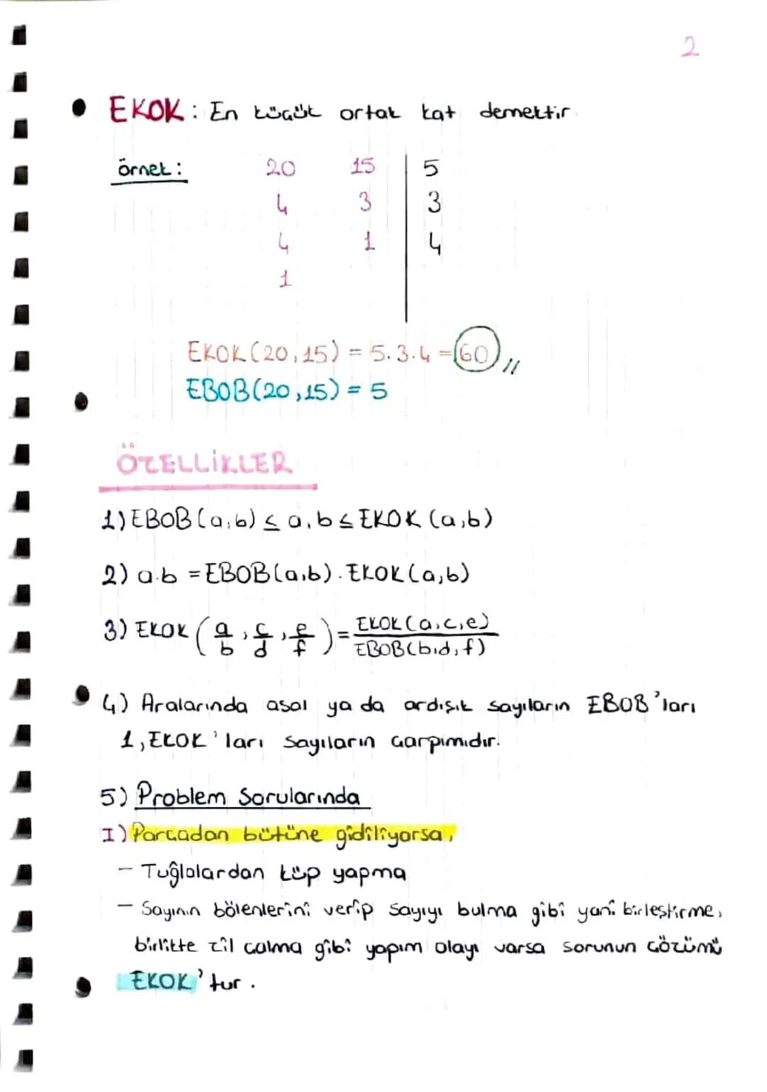 •
=
EBOB-EKOK =

EBOB: En büyük ortak bölen demektir.

1
Örnek:

10
20 50 2
1,2,5,10
LEBOB
10 25 2
5 25 5
1 5 5
1

EBOB (20,50) = 2.5
=(10)〃