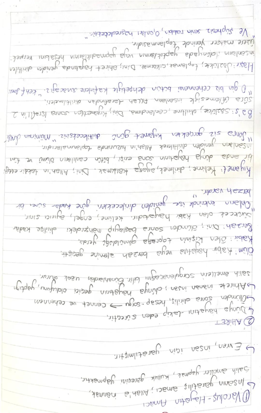①Varoluş - Hayatın Amaci
Insanın yaratılış amacı; Allah'a nanmak,
Salih ameller yapmak, Kulluk görevini yapmaktır.
Evren, insan için yaratıl