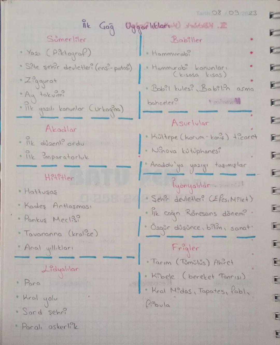 TYT Tarih: İlk Çağ Uygarlıkları Hakkında Bilgiler