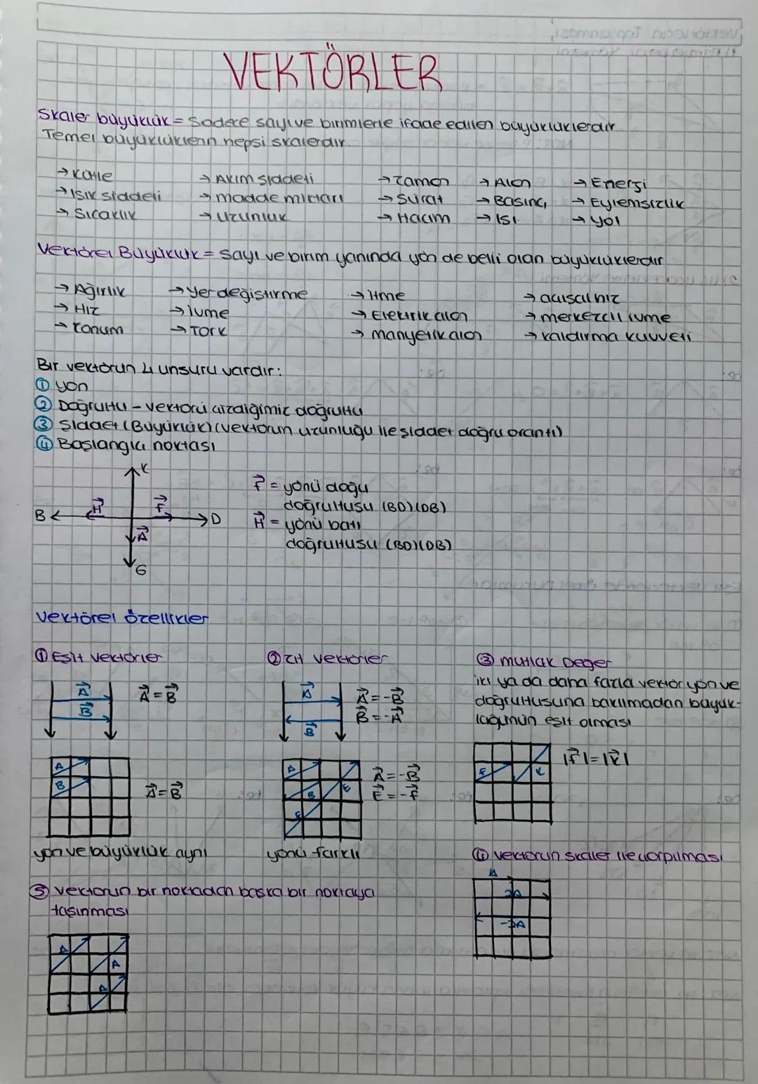 Vektörler, Toplama ve Bağıl Hareketi Anlama