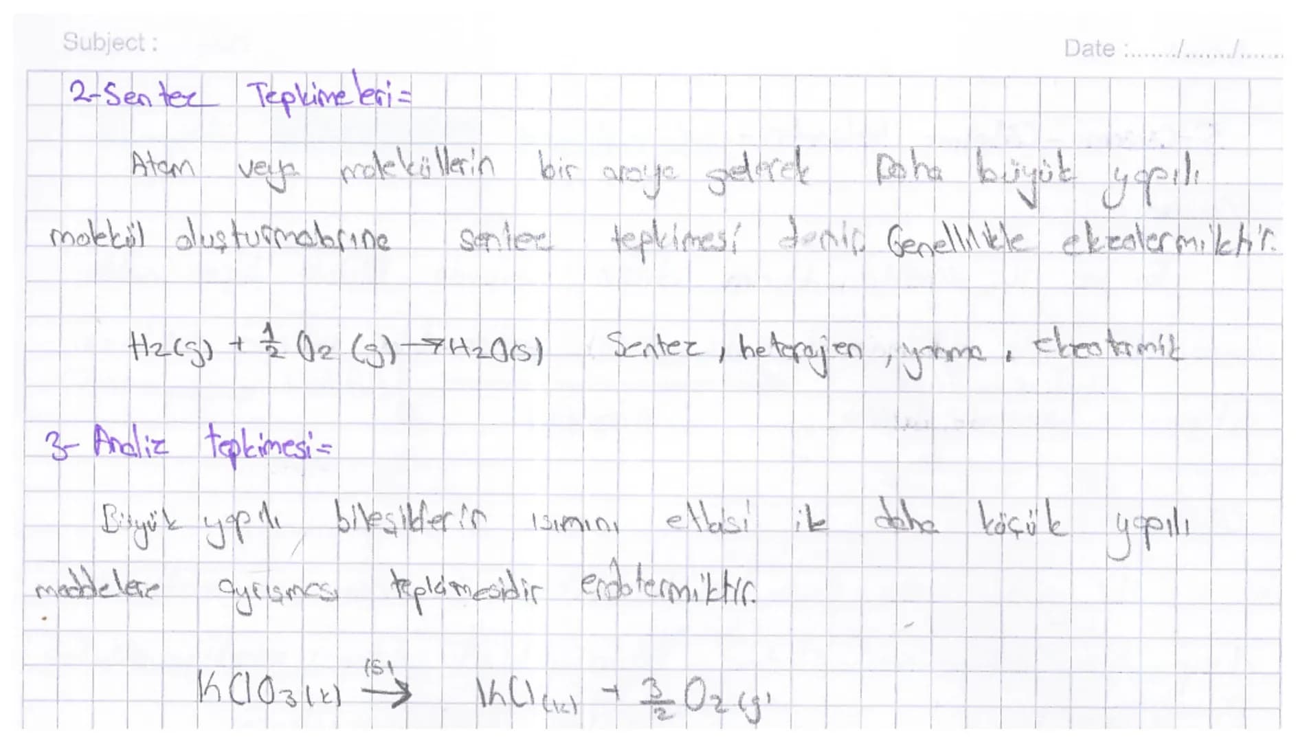 4- Yanma Tepkimeleri -
* Ozik tepkimeye girmedire
* Thama alabilmesi için disifen
ve tutusime sicollis gereklidia
* Yanme olayları genellikl