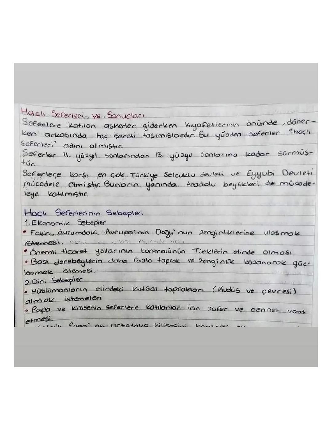 Haclı Seferleri ve Sonuçları - Tarih 10. Sınıf Ders Notları