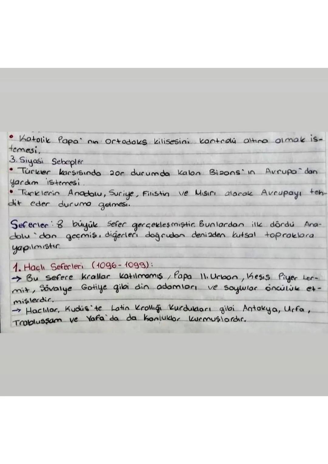 Hachi Seferleri, ve. Sonuçları
Seferlere katılan askeder giderken kıyafetlerinin önünde, doner-
ken arkasında haç işareti taşımışlardır. Bu 