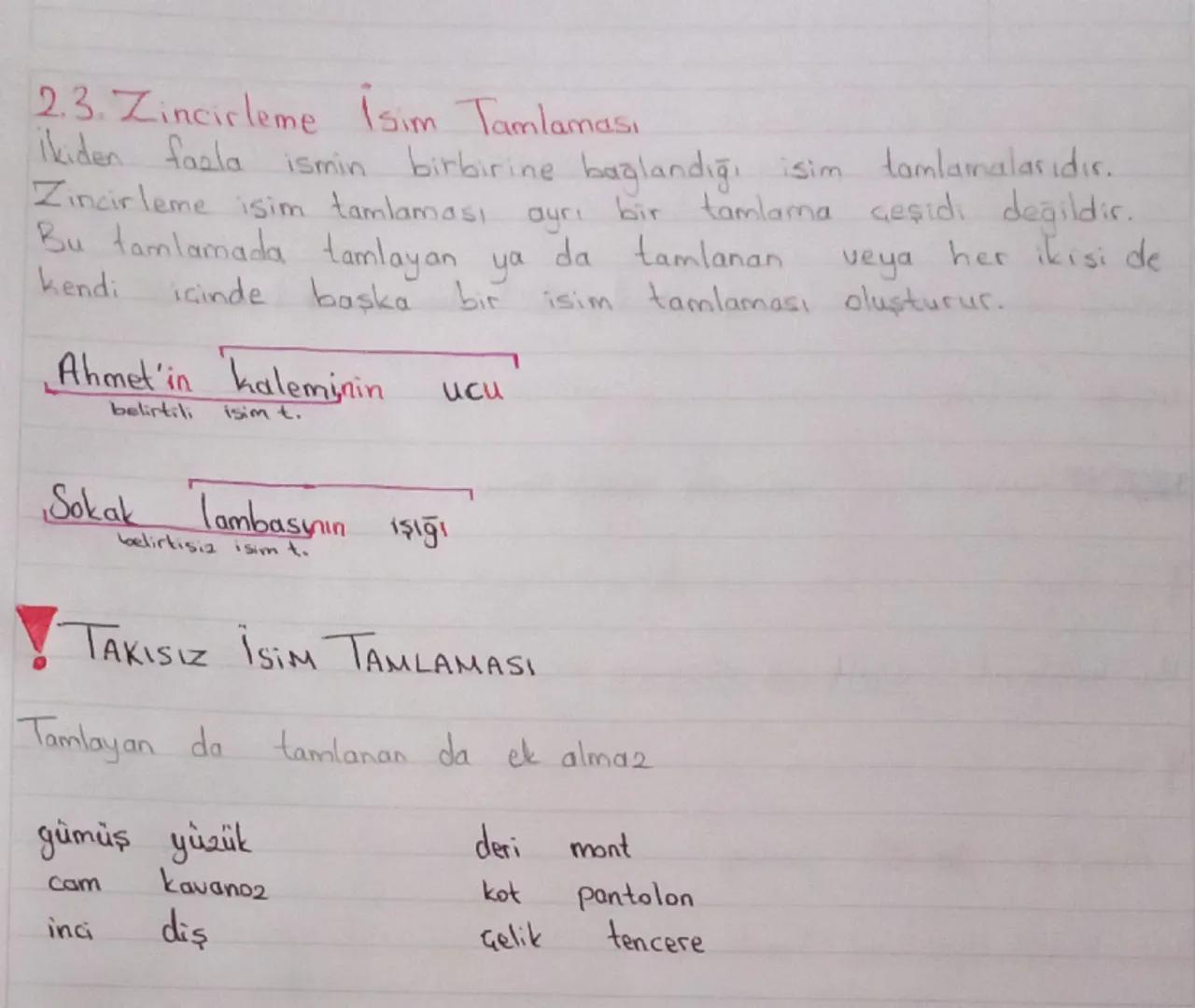 # TAMLAMALAR

•Bar ismin benzerlerinden ayırt edilebilmesi için başka bir isim, zomr
veya sifatla anlam ilişkışı kurarak oluşturduğu söz öbe