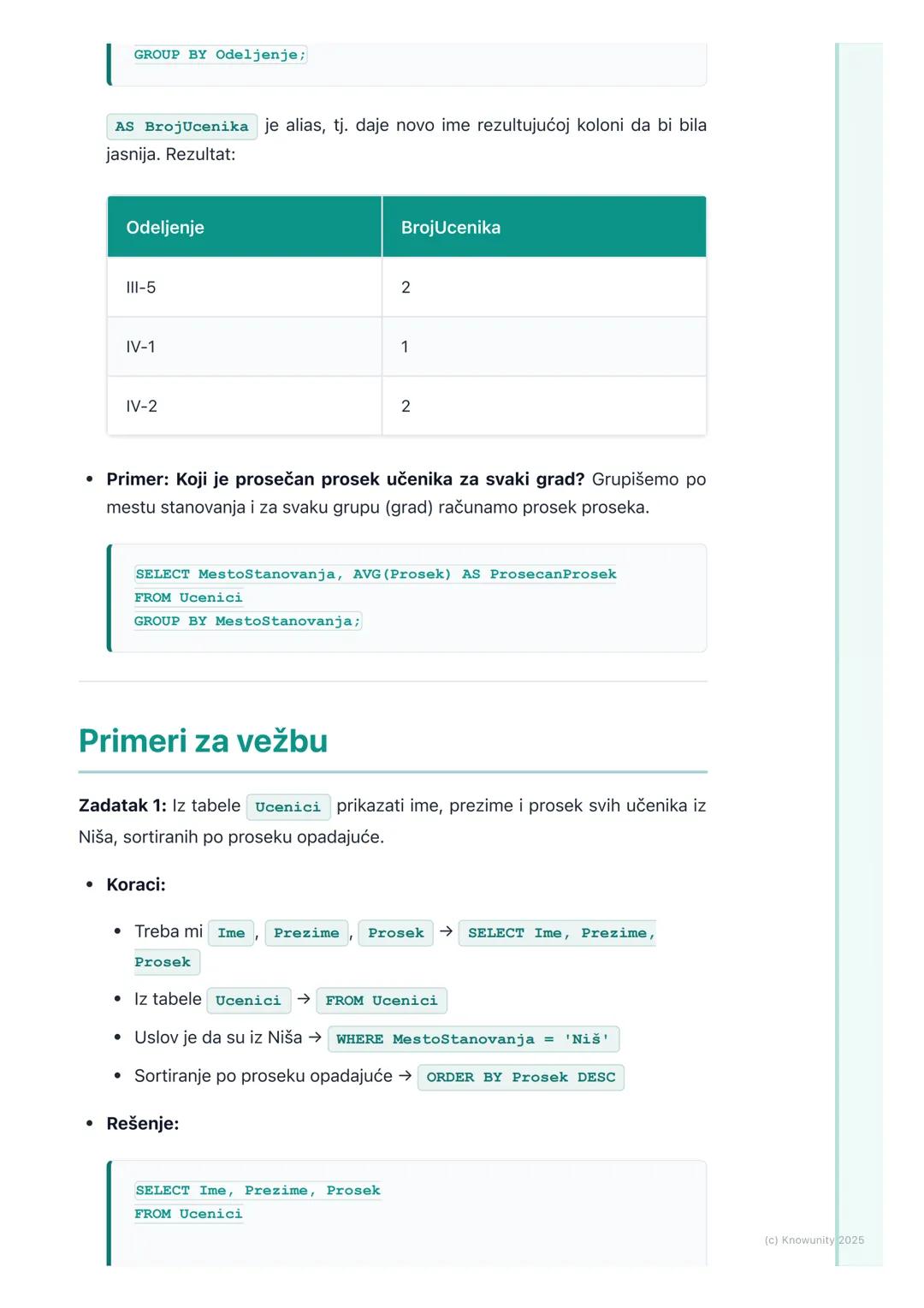 # SQL - upiti za preuzimanje
podataka (SELECT)

Uvod u preuzimanje podataka (SELECT)

SQL (Structured Query Language) je jezik koji koristim