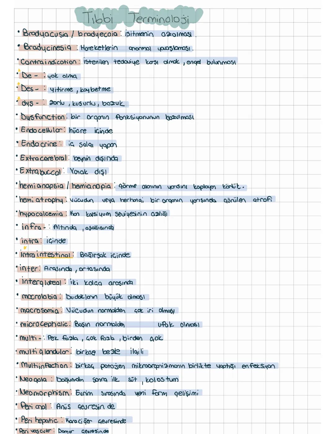En Çok Kullanılan Tıbbi Terminoloji Terimleri Listesi