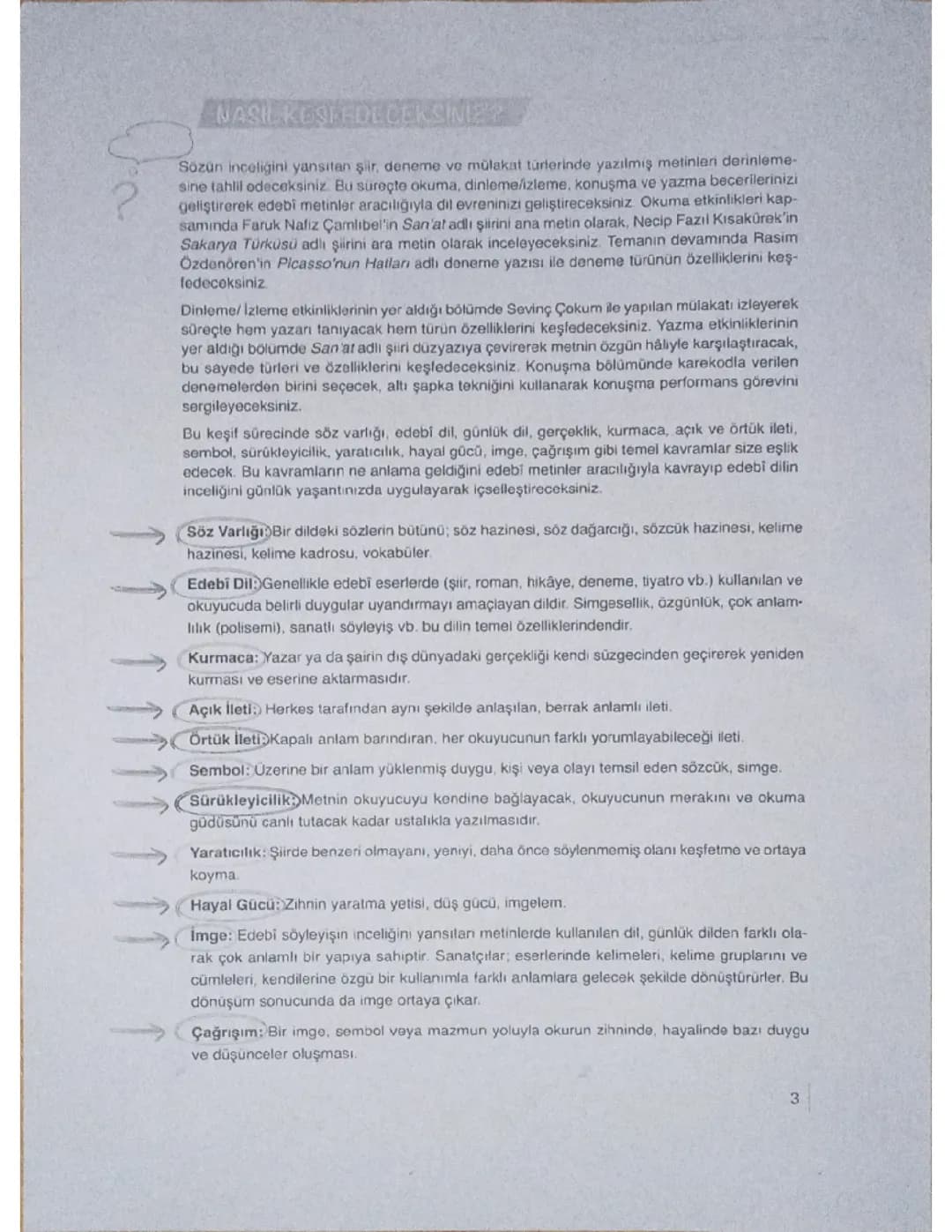 Edebiyat 9. Sınıf Kavramlar 