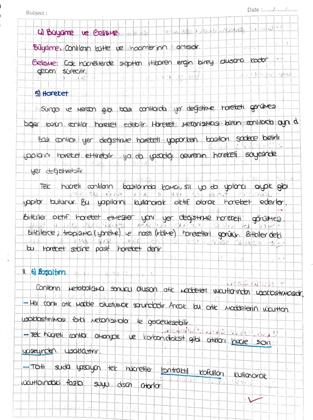 Subject:
Canlilanın ortak Özellikleri
-Hucresel yapı: tum conlilar hucre Je hucrelerden oluşur.
Hücre sayısına
gore
Tek hücreliler
-Baktenle